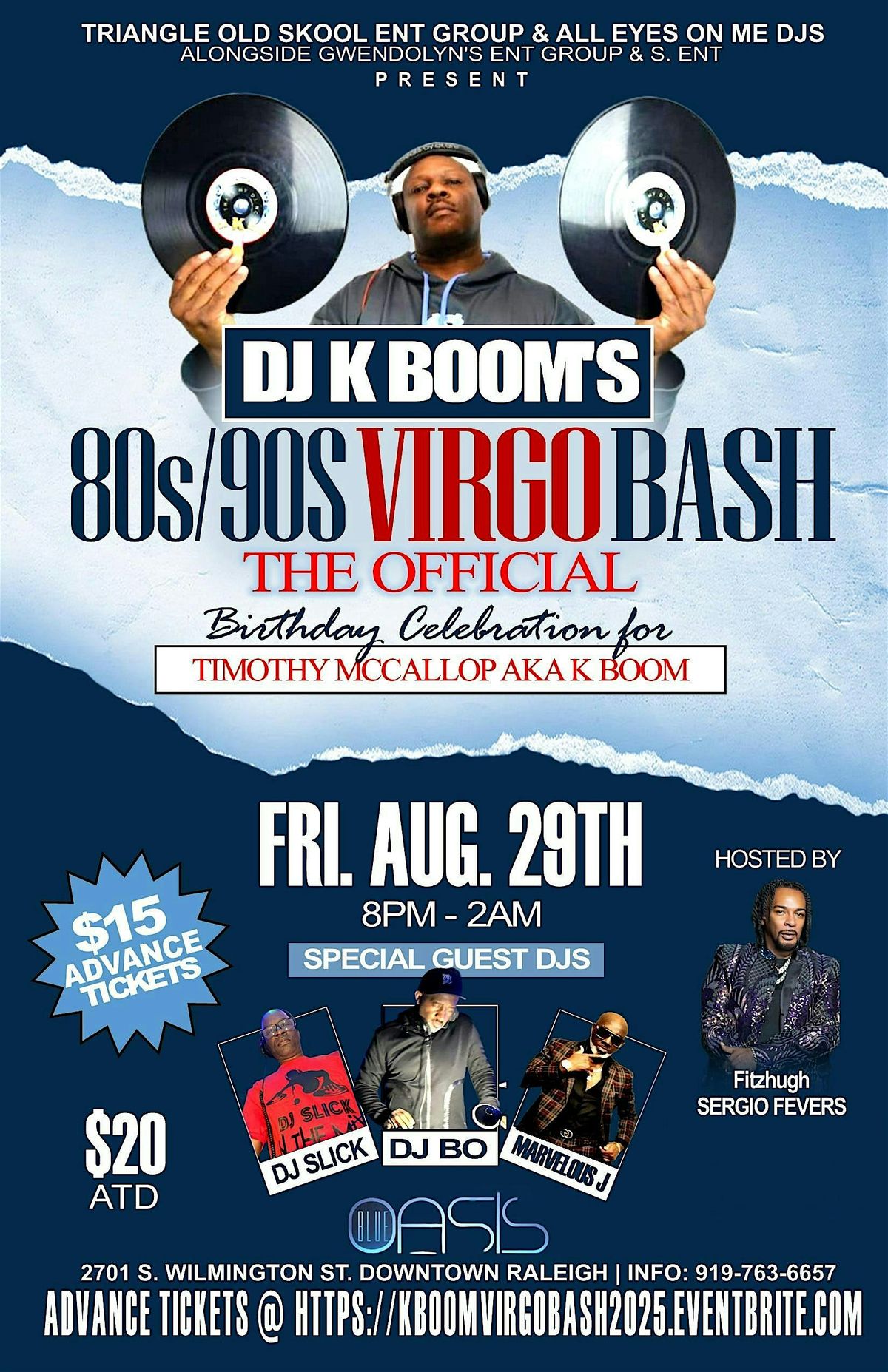 80s\/90s Virgo Bash 2025 @ The Blue Oasis Raleigh, NC