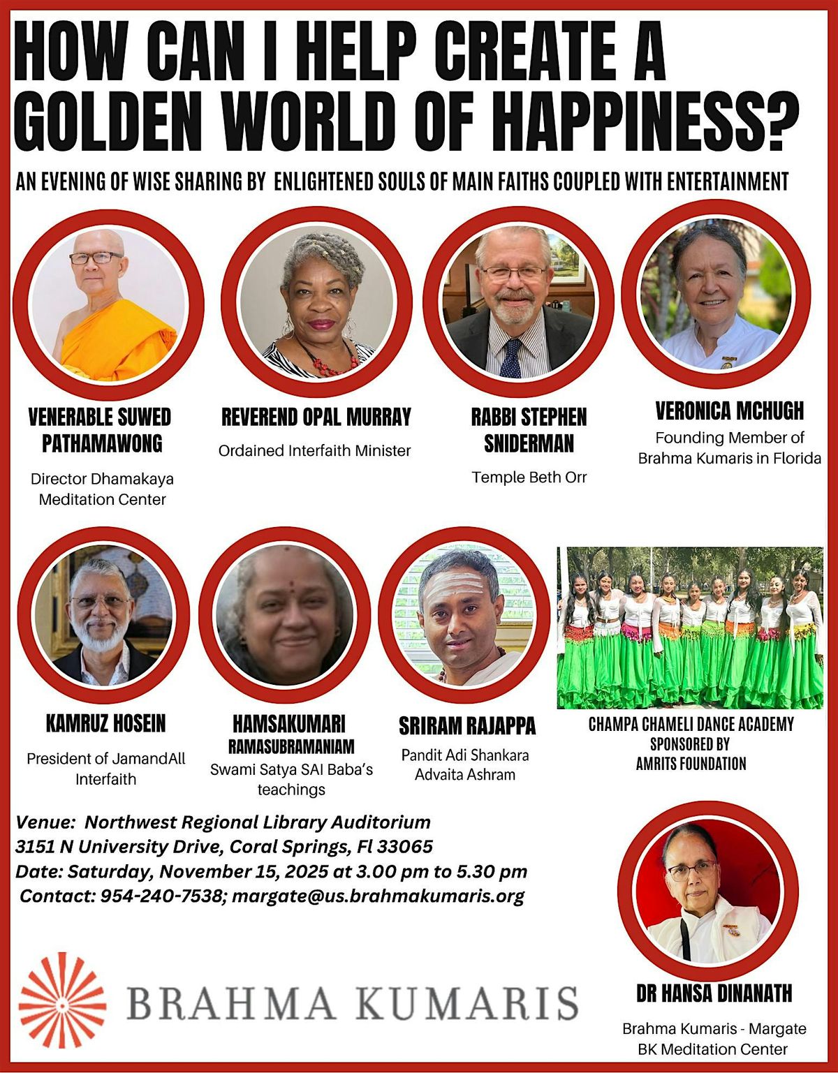 How to create world of happiness - with enlightened souls of main faiths
