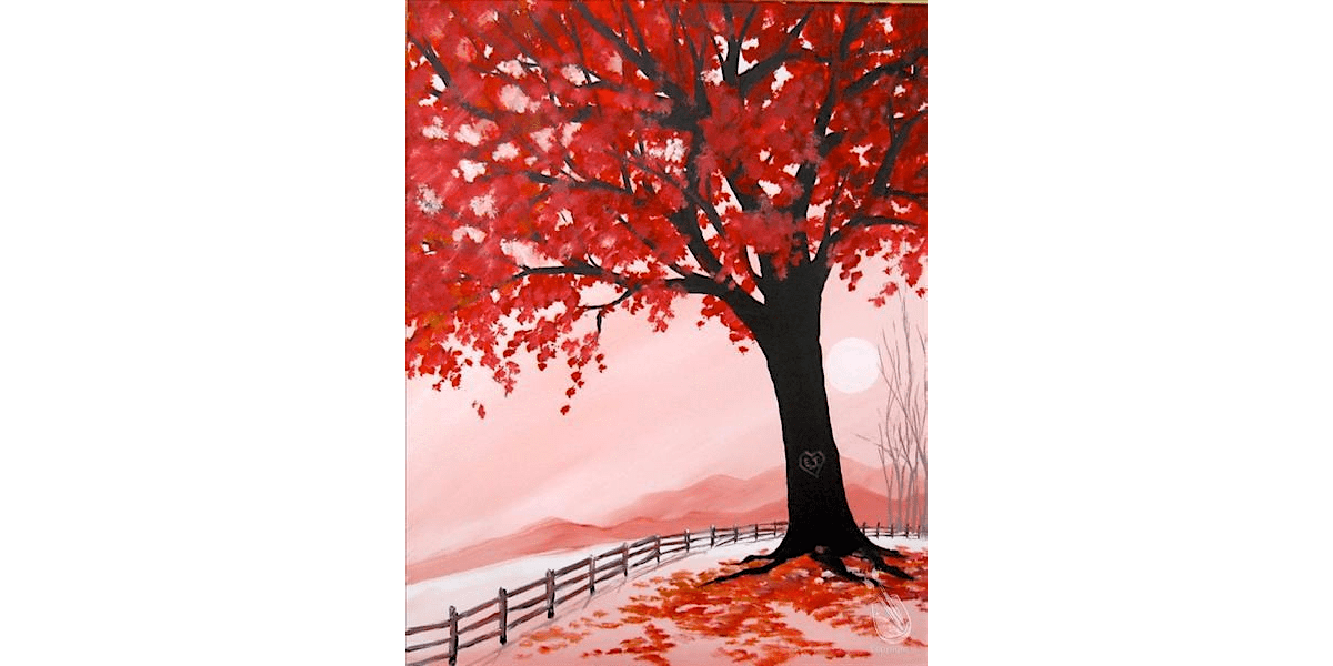 Crimson Blooms in Winter - Paint and Sip in Austin | Classpop!\u2122
