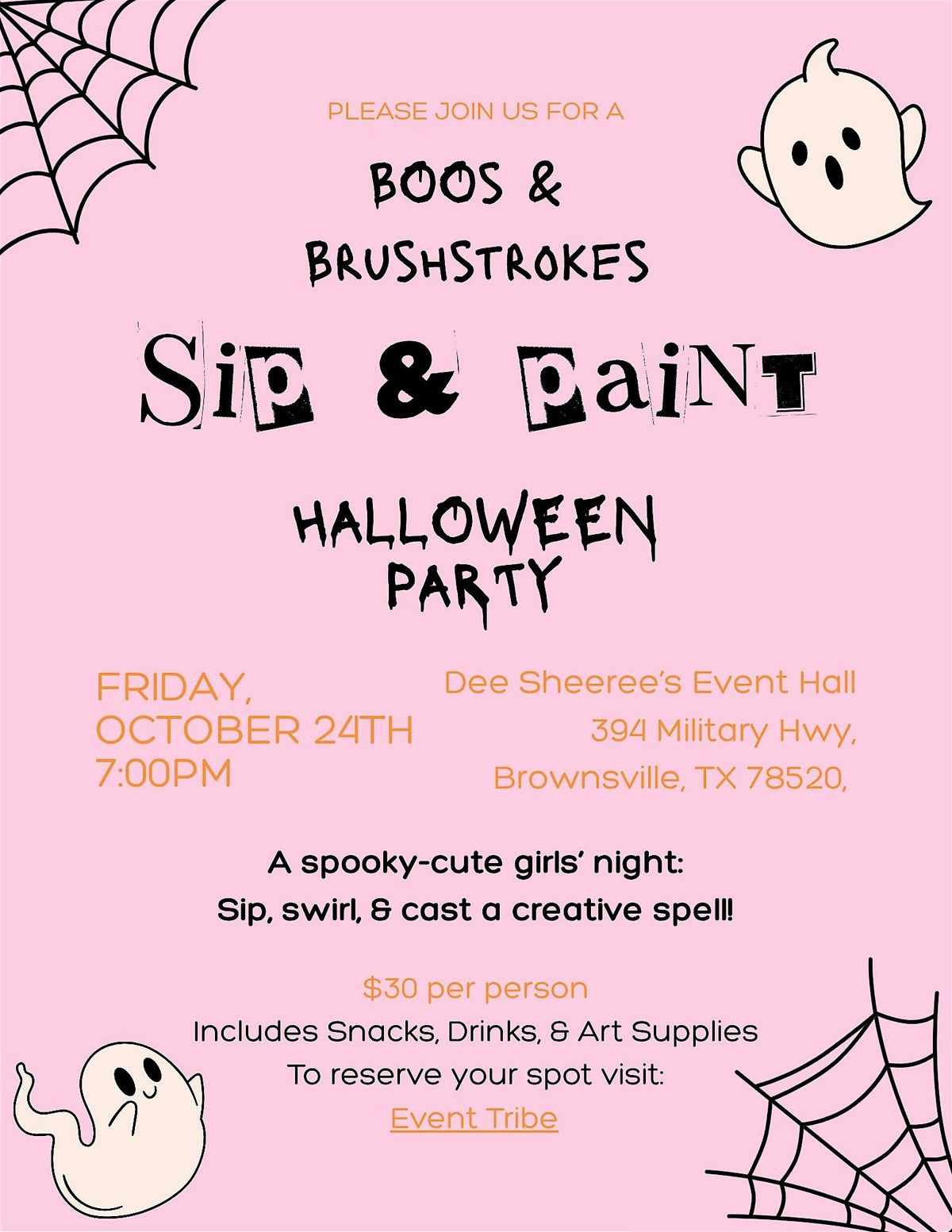 BOOs & Brushstrokes - Sip & Paint Party