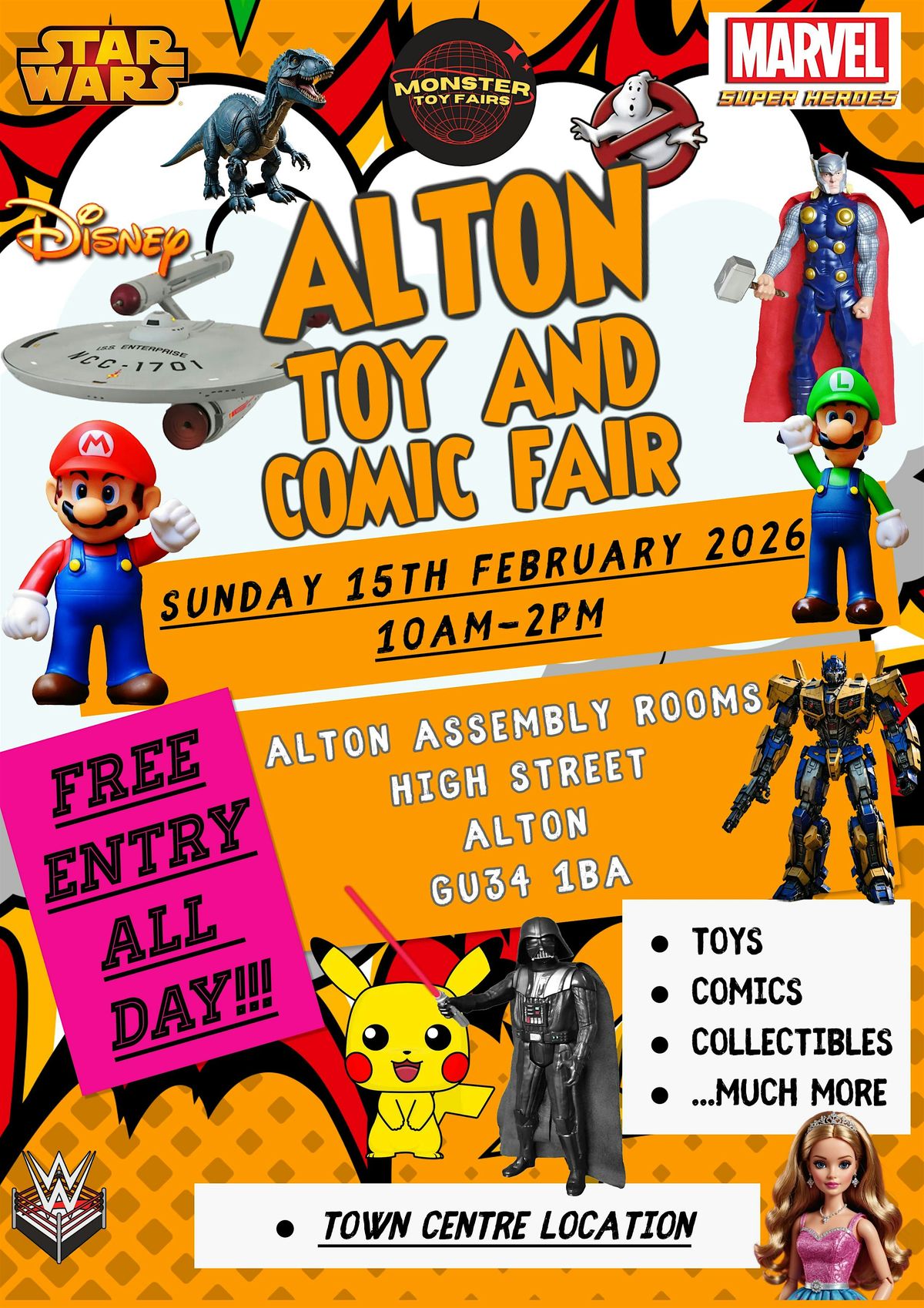 Alton Toy and Comic Fair - Sunday 15th February 2026 (FREE ENTRY)
