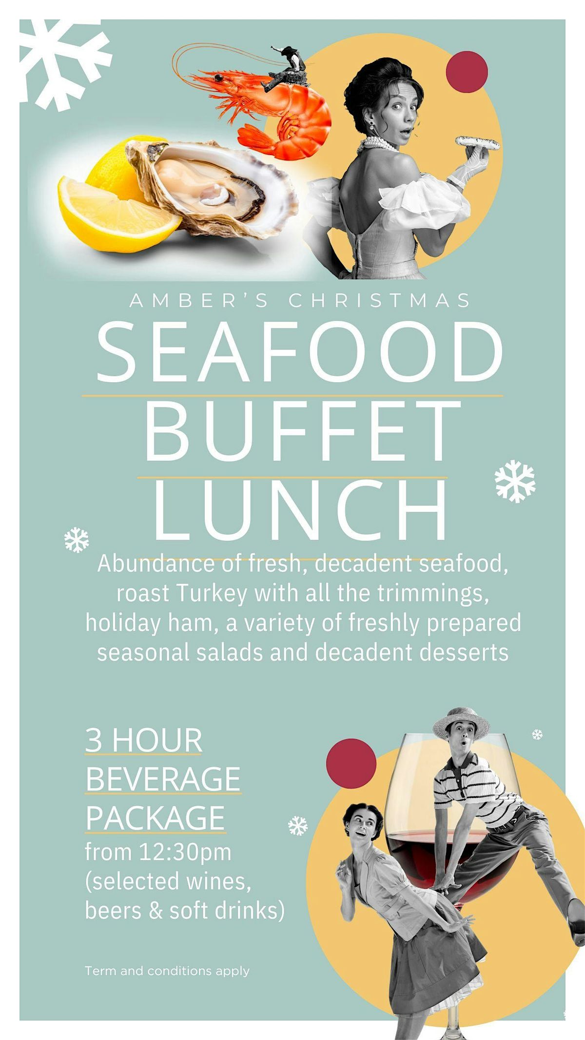 Seafood Christmas Day Buffet Lunch + 3hr Beverage Package