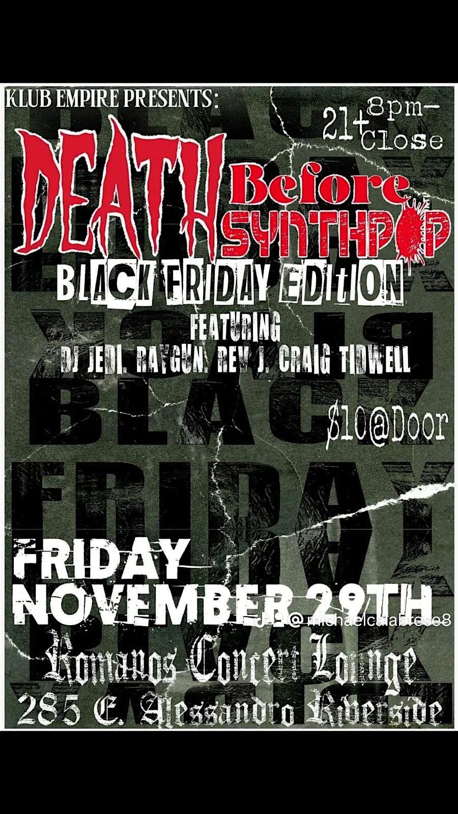 Black Friday - The Return of DEATH before SYNTHPOP