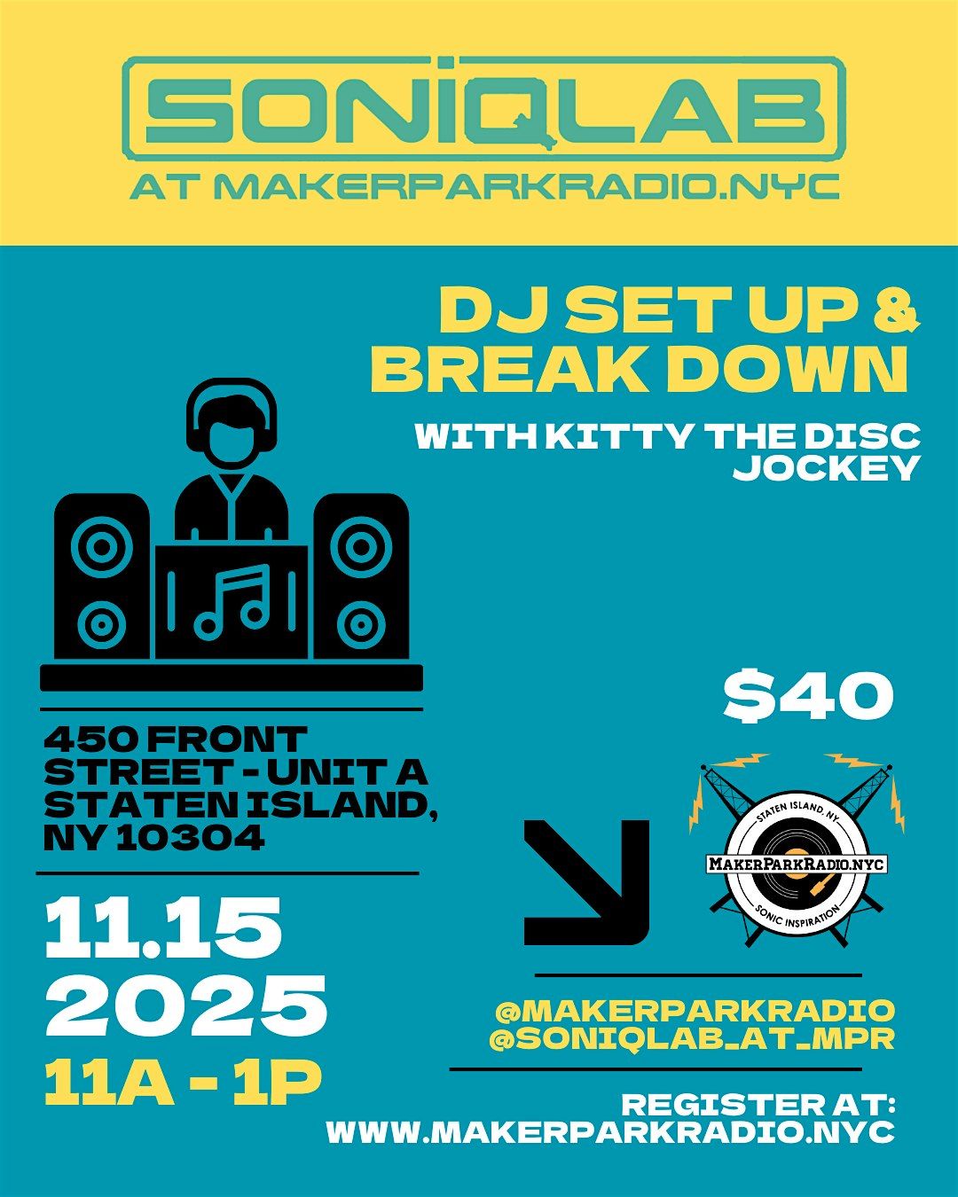 DJ SET UP AND BREAKDOWN W\/ KITTY THE DISC JOCKEY