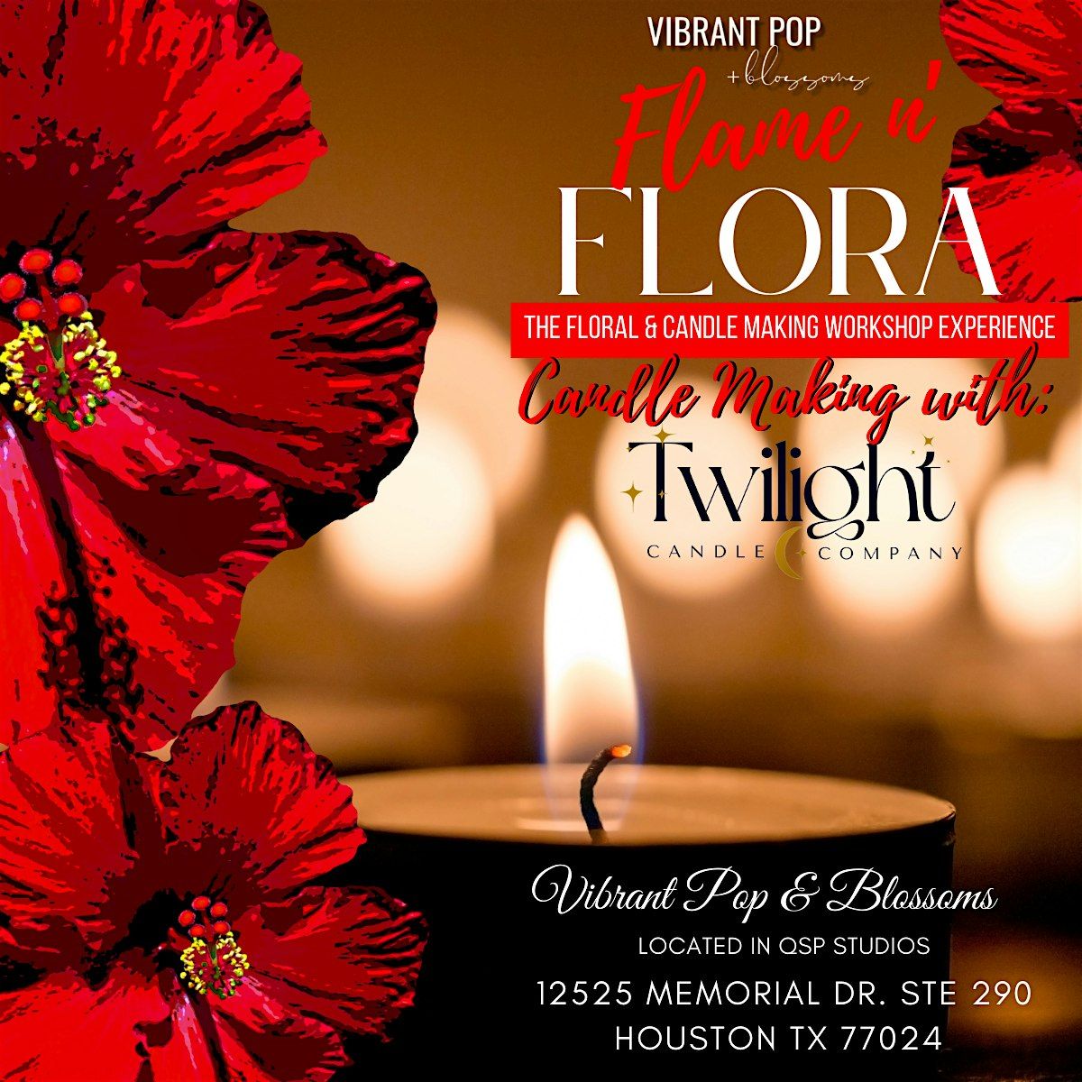 Vibrant Pop & Blossoms  *FLAME & FLORA* FLORAL & CANDLE MAKING EXPERIENCE