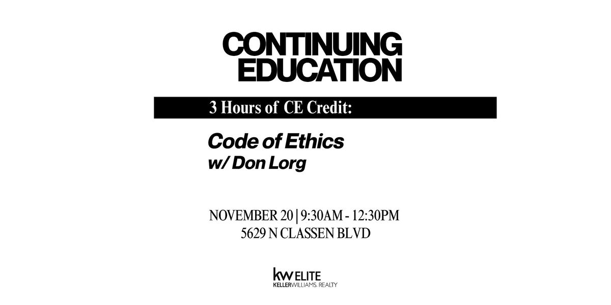 CE: Code of Ethics