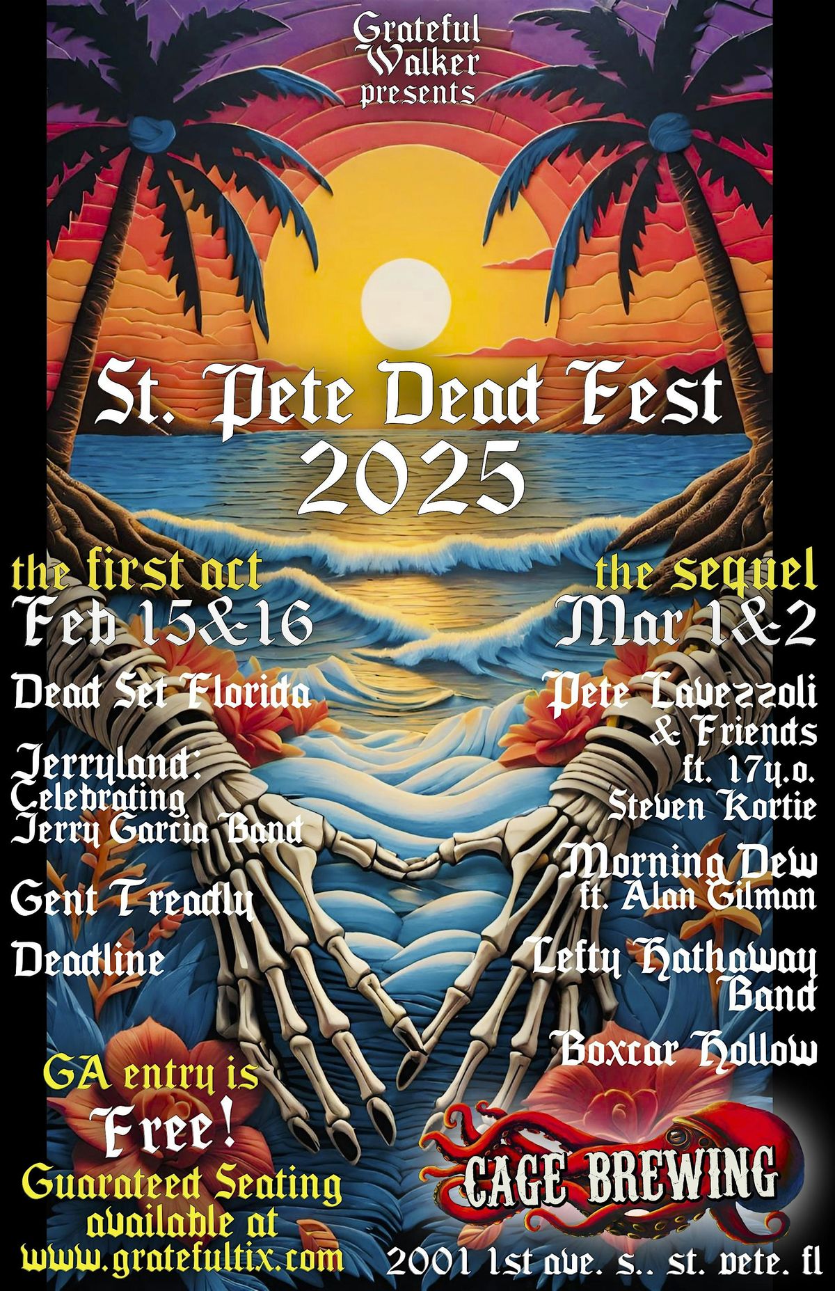 St. Pete Dead Fest 2025 | Feb 15 & 16 + Mar 1 & 2 | Cage Brewing, St. Pete