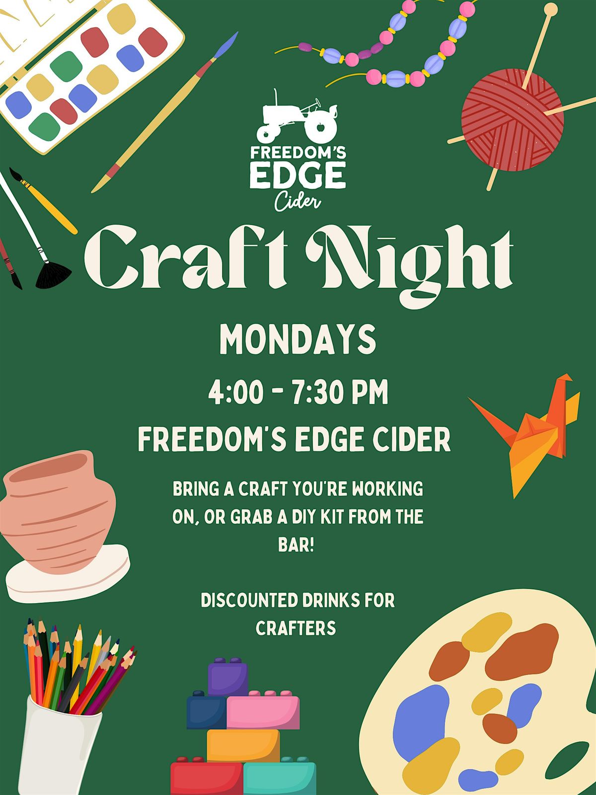 Craft Night at Freedom's Edge Cider!