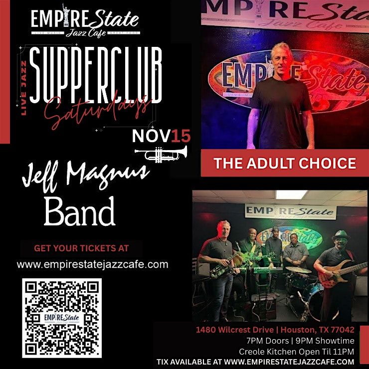 11\/15 - Supper Club Saturdays featuring Jeff Magnus Band