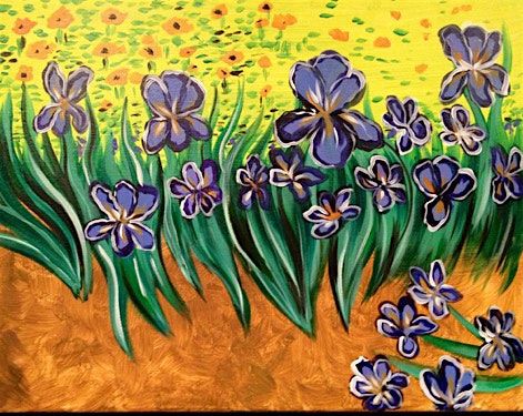 Join us for this beautiful Van Gogh\u2019s Irises Paint & Sip Painting Event!