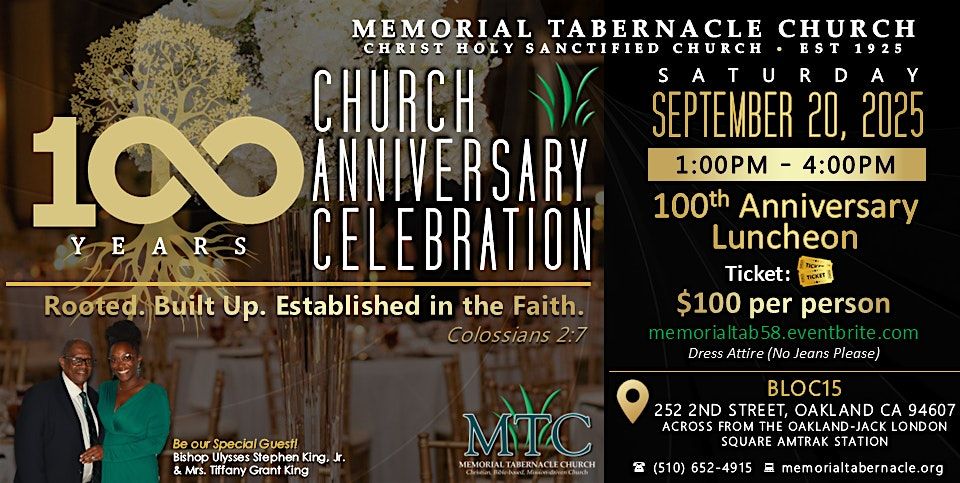 Memorial Tabernacle Church's 100th Anniversary Luncheon