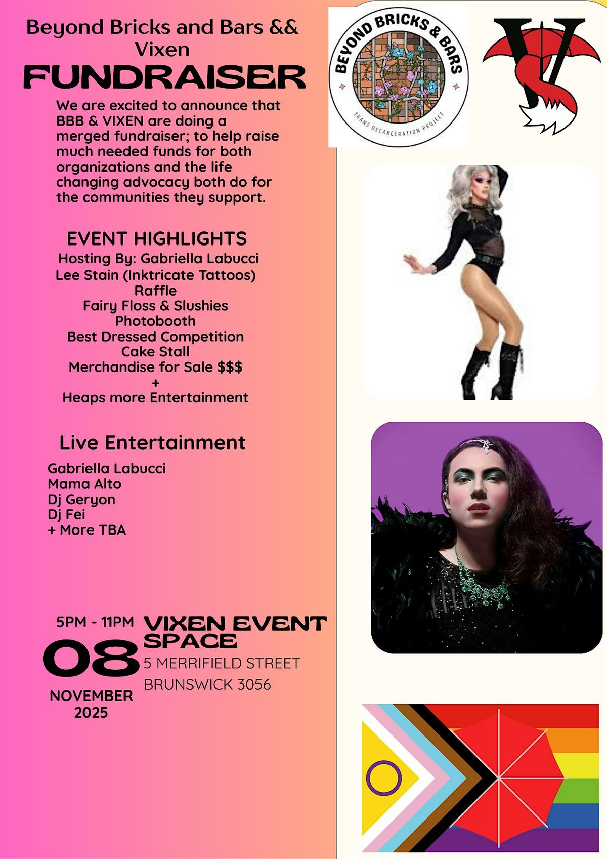 Beyond Bricks and Bars && Vixen Fundraiser