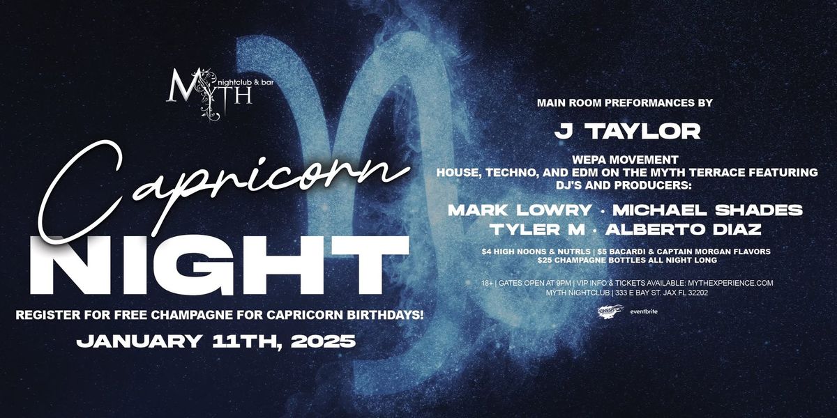 Saturday Night at Myth Nightclub - Capricorn Edition | 1.11.25