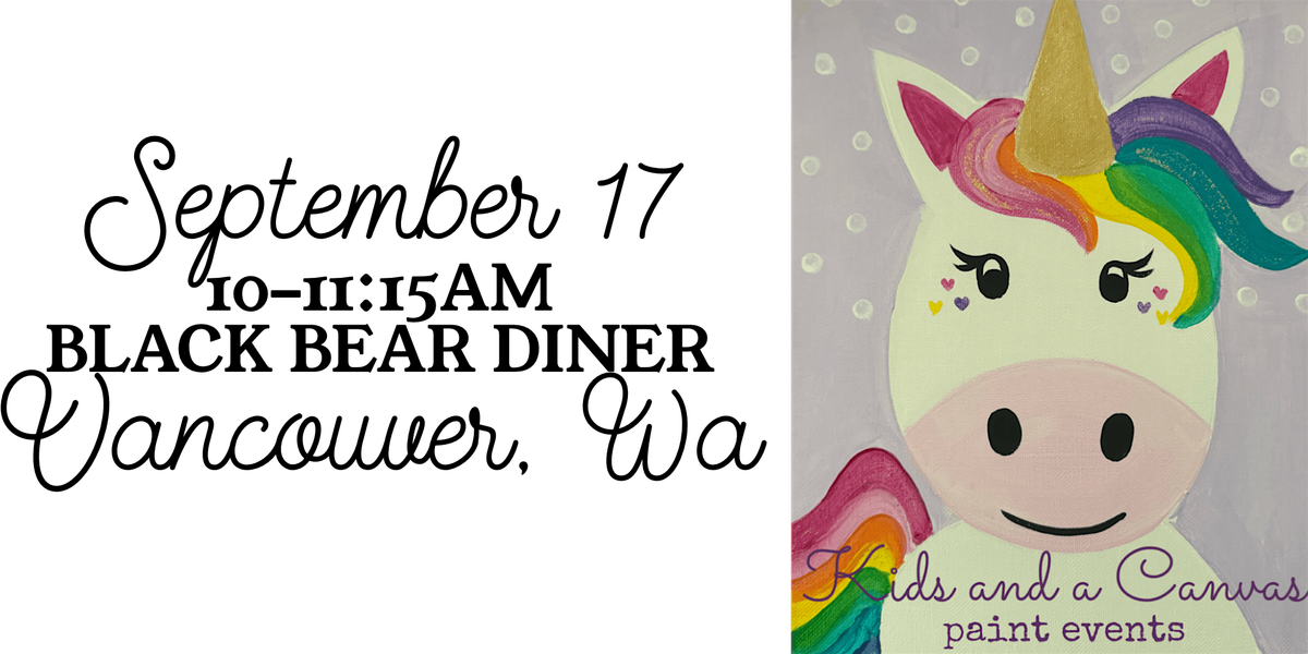 Kids and a Canvas Paint Night -Unicorn