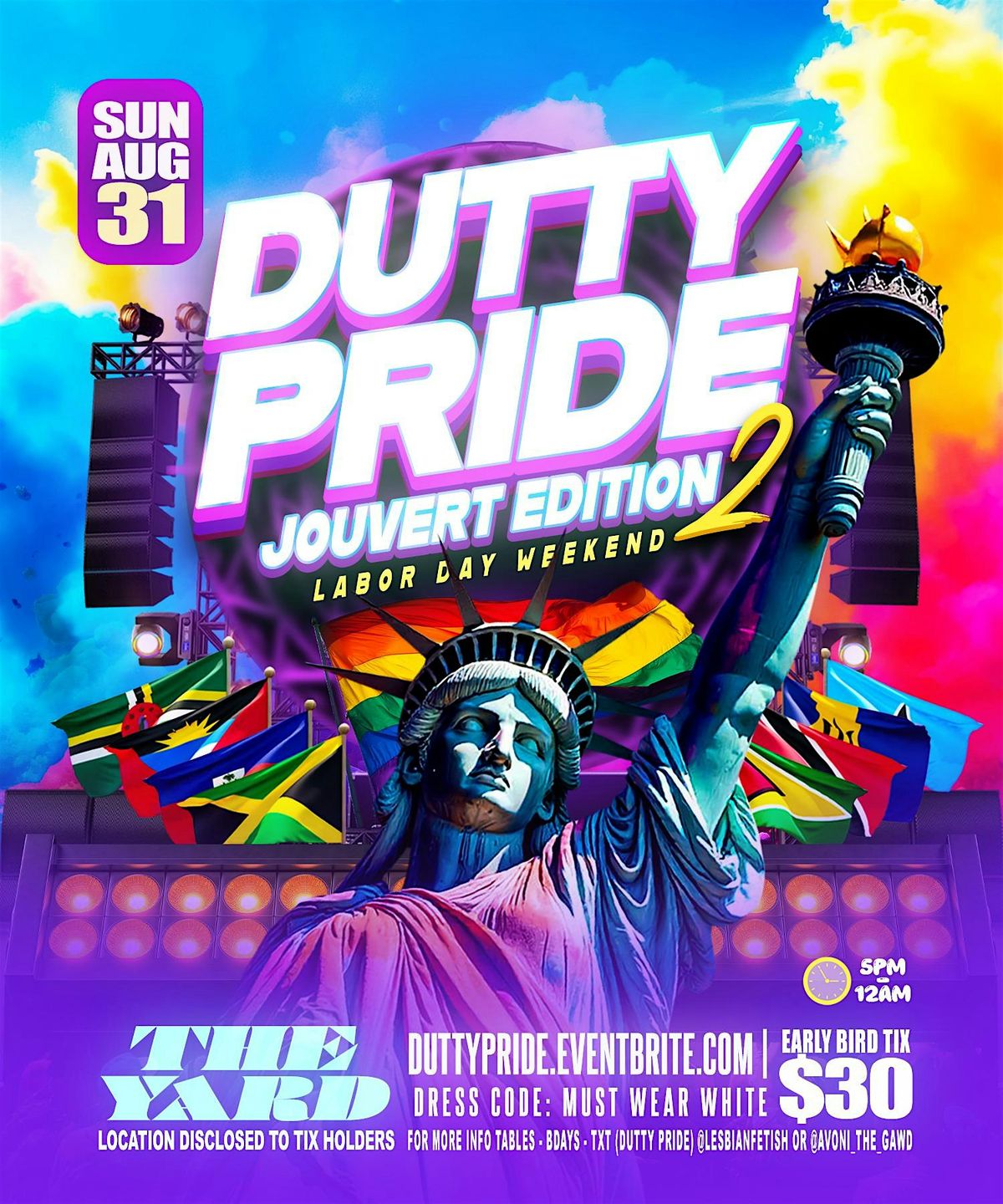 DUTTY PRIDE pt2 SUN AUG 31ST ( JOUVERT EDITION ) LGBTQ