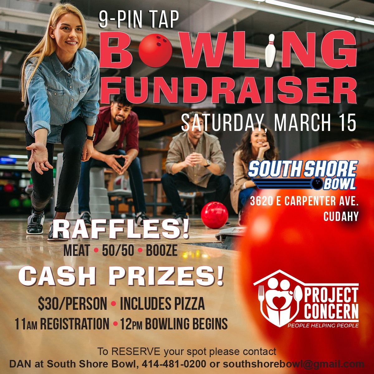 Bowling Fundraiser - 9 Pin - Benefitting Project Concern