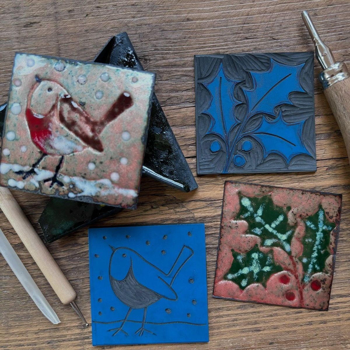 Linocut - Emboss - Enamel Festive Combo Workshop