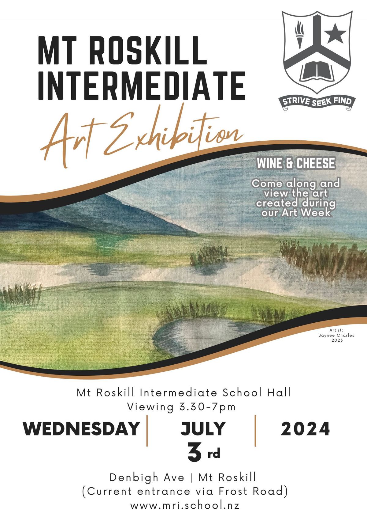 Mt Roskill Intermediate Art Exhibition - Wine & Cheese