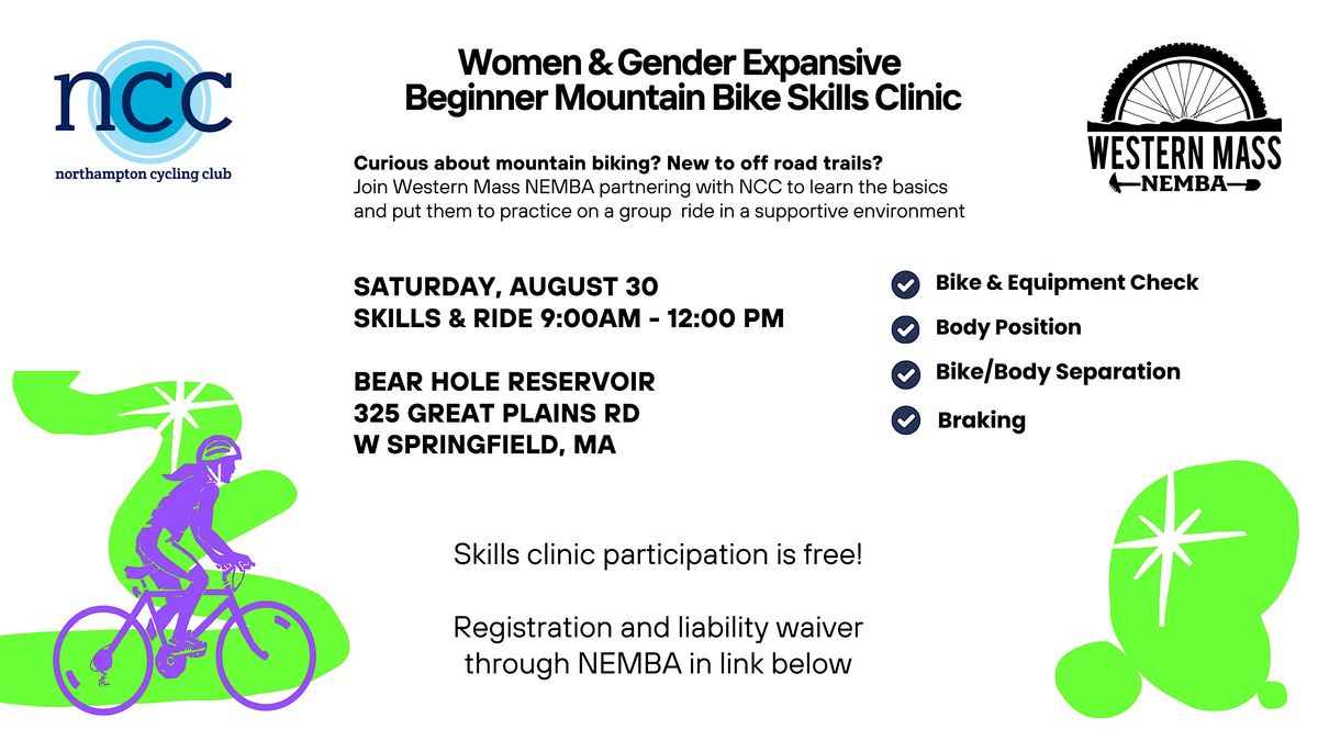 Women & Gender Expansive Beginner Mountain Bike Skills Clinic with NCC
