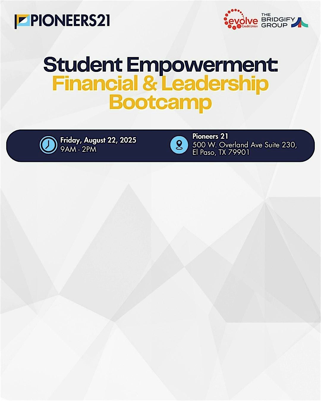 Student Empowerment: Financial & Leadership Bootcamp [APPLICATION REQUIRED]