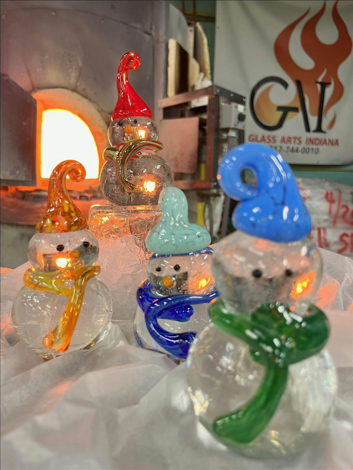 Create your Clear Crackled Snowperson out of Hot Glass in 2025 together.