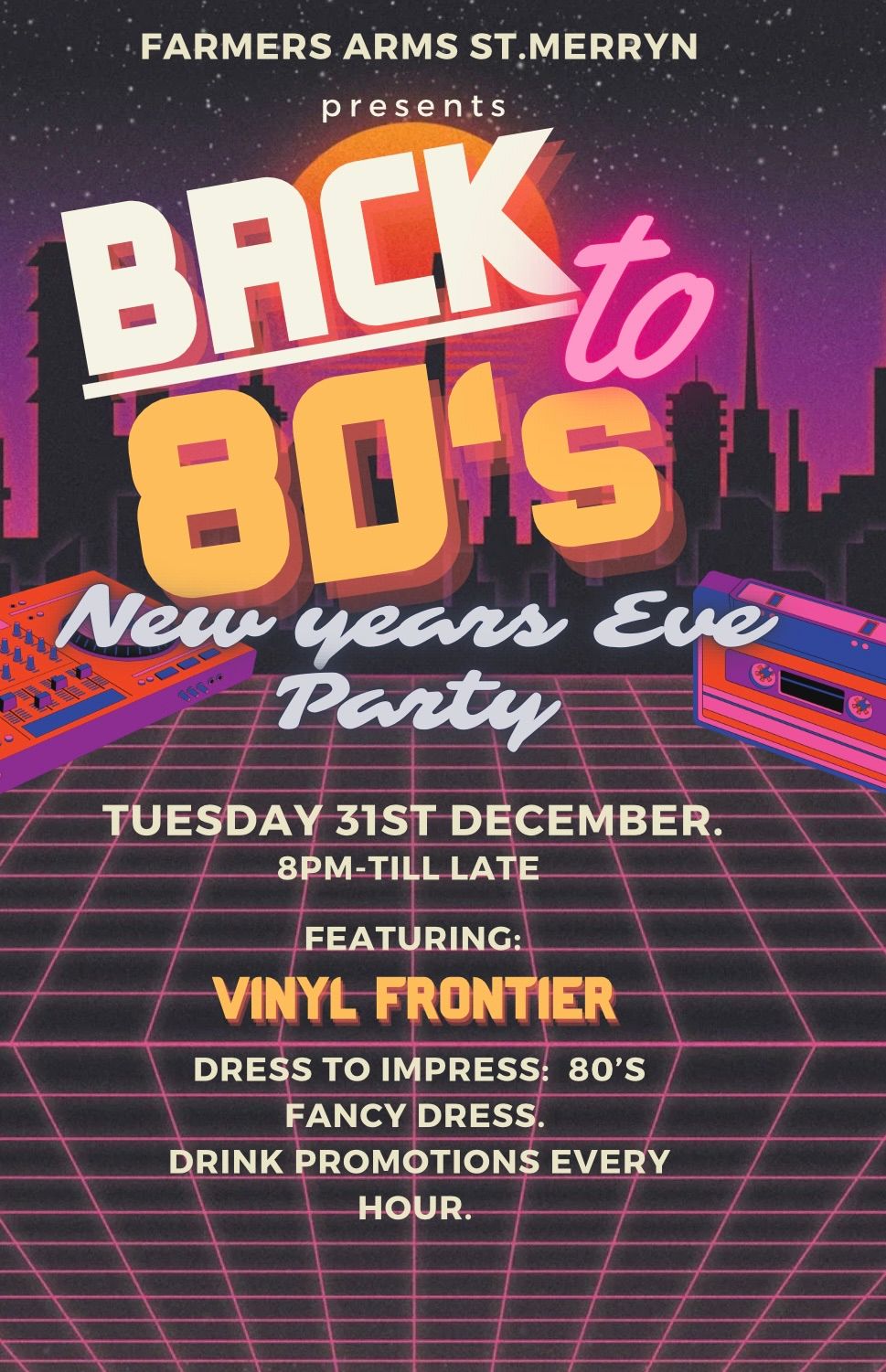 Back to the 80\u2019s New Year\u2019s Eve Party