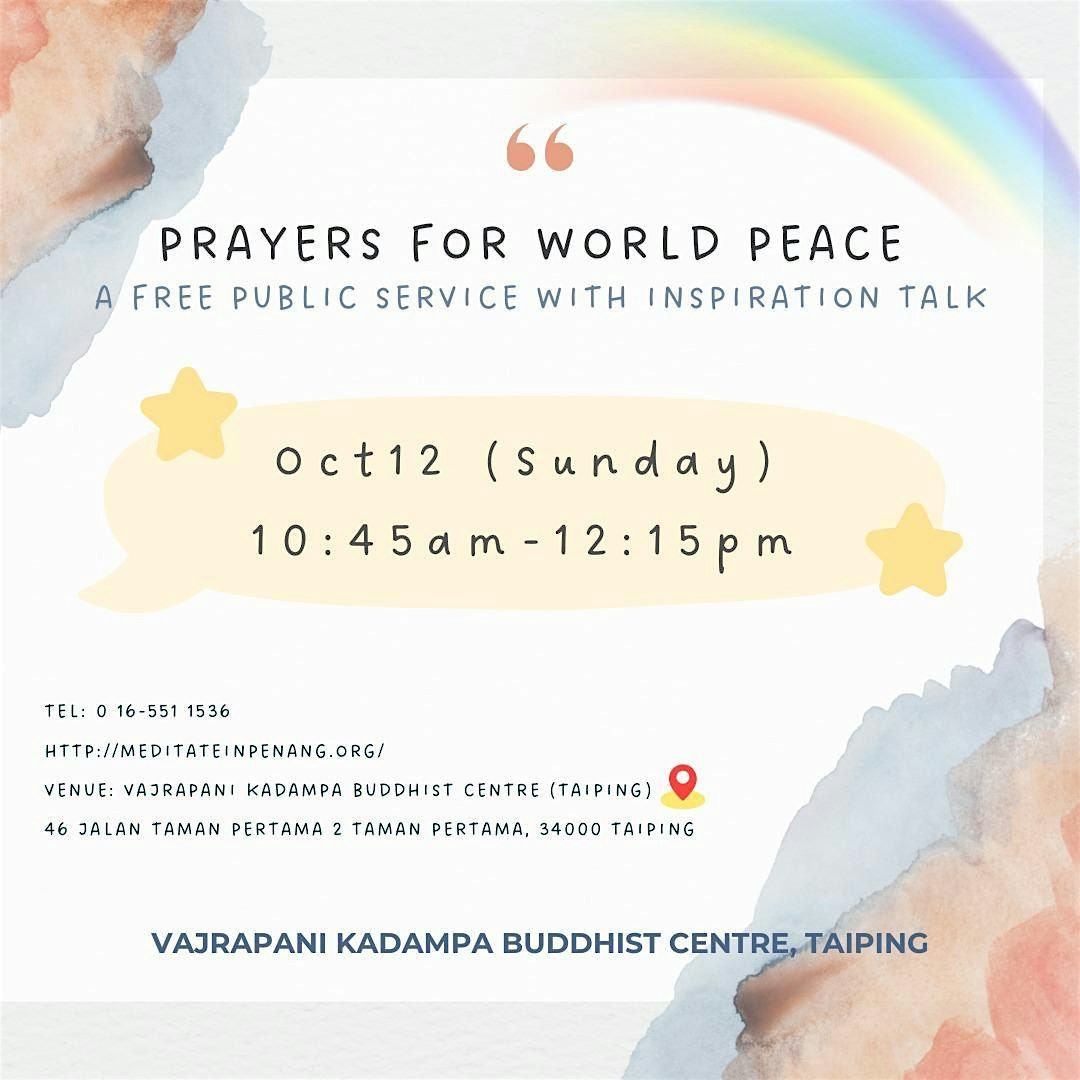 Prayers for World Peace, a free public service with inspiration talk