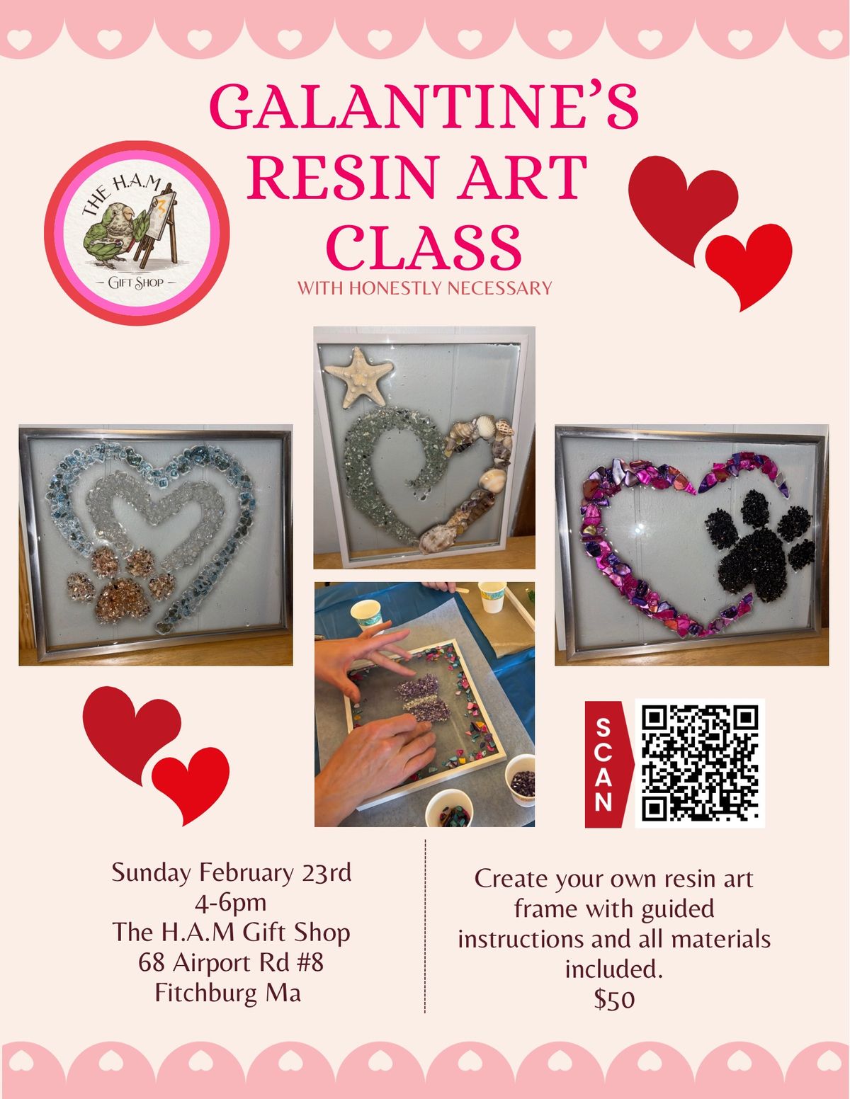 Galentine\u2019s Resin Art Class at The HAM Gift Shop