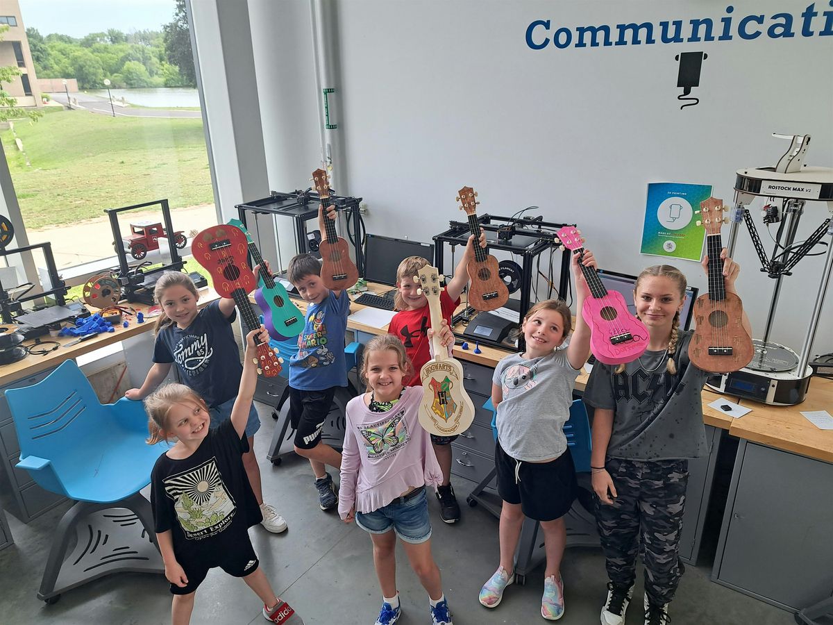 Summer Camp- Fab Lab UKULELE BUILDING- kids, laser cutting and engraving