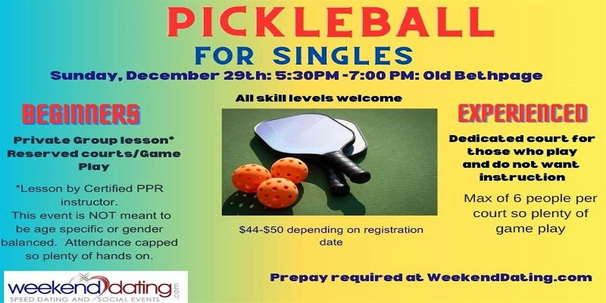 Pickleball Singles Clinic\/Social Long Island