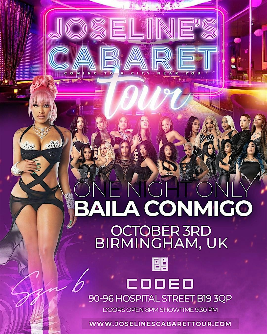 BIRMINGHAM UK - JOSELINES CABARET TOUR BAILA CONMIGO