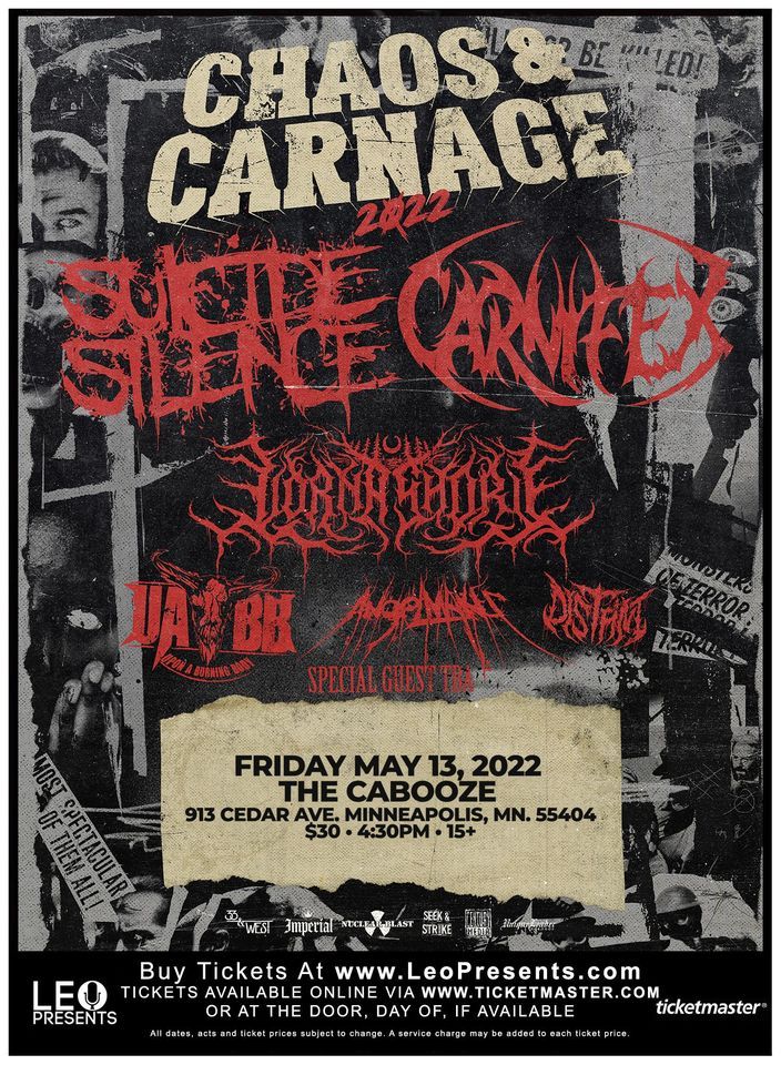 Chaos & Carnage Tour 2022 SUICIDE SILENCE, CARNIFEX, LORNA SHORE in
