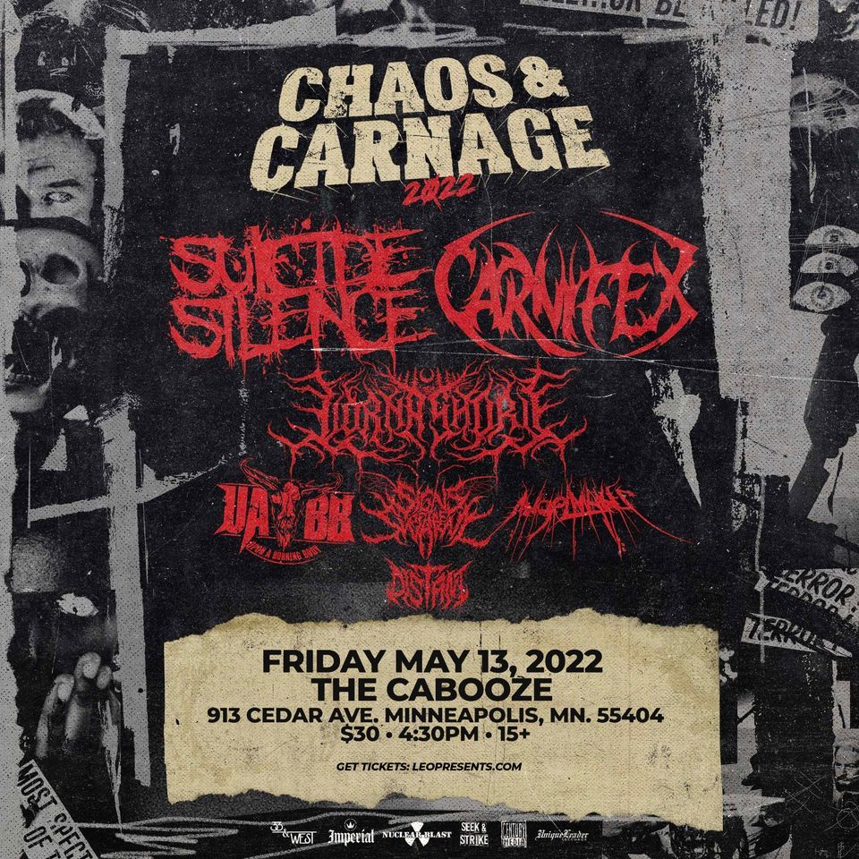 Chaos & Carnage Tour 2022 - SUICIDE SILENCE, CARNIFEX, LORNA SHORE in MINNEAPOLIS