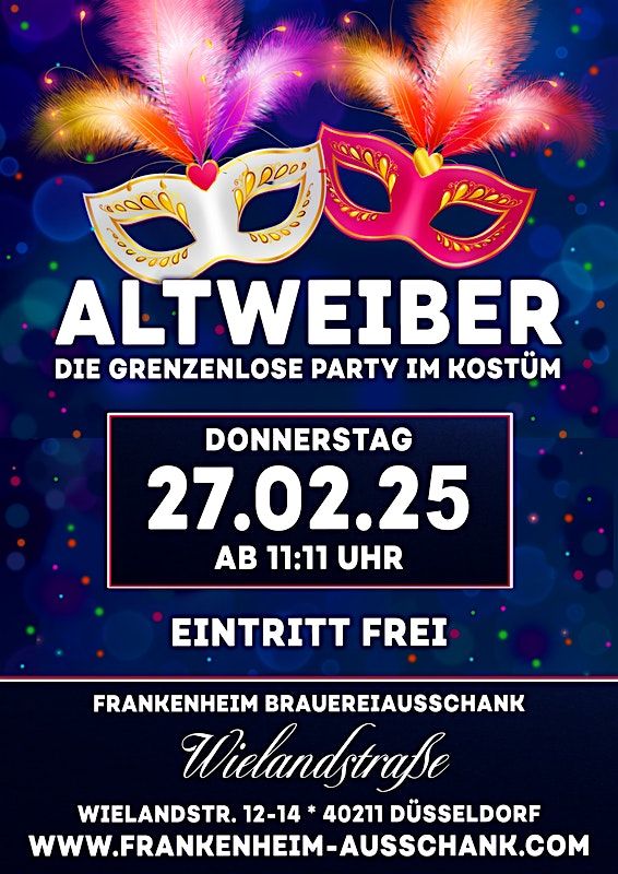 Die grenzenlose Altweiber-Party im Brauereiausschank Wielandstra\u00dfe