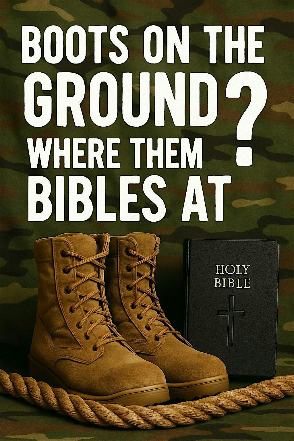 Boots on the Ground: Where Them Bibles At?