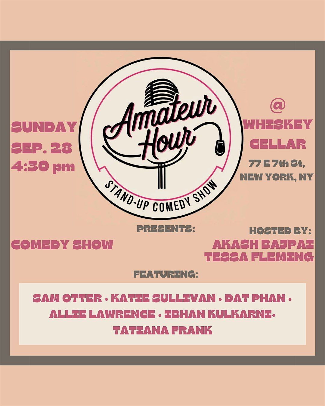 AMATUER HOUR STAND-UP COMEDY SHOW