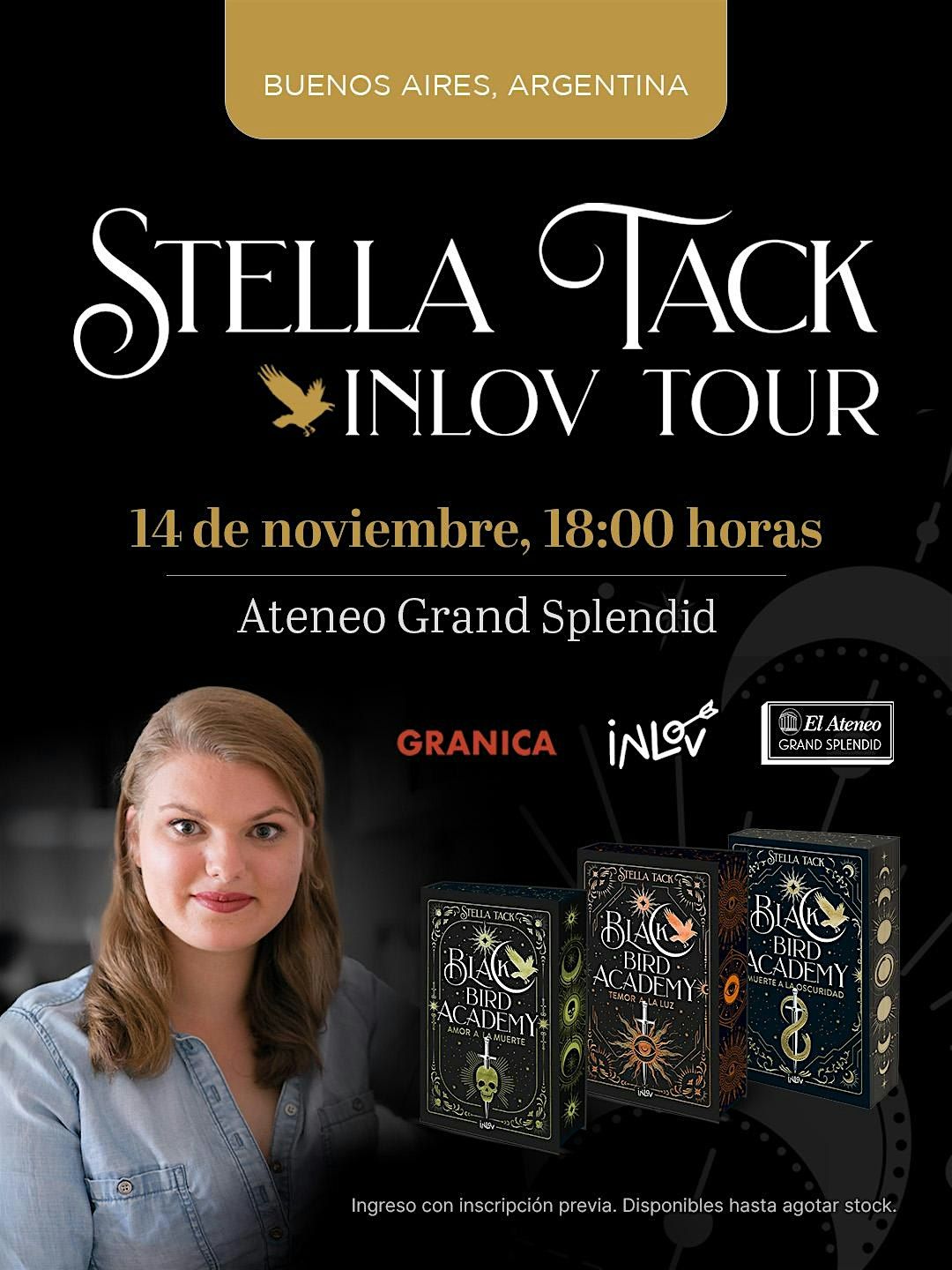 Stella Tack, autora de Black Bird Academy, en Argentina \/ INLOV tour