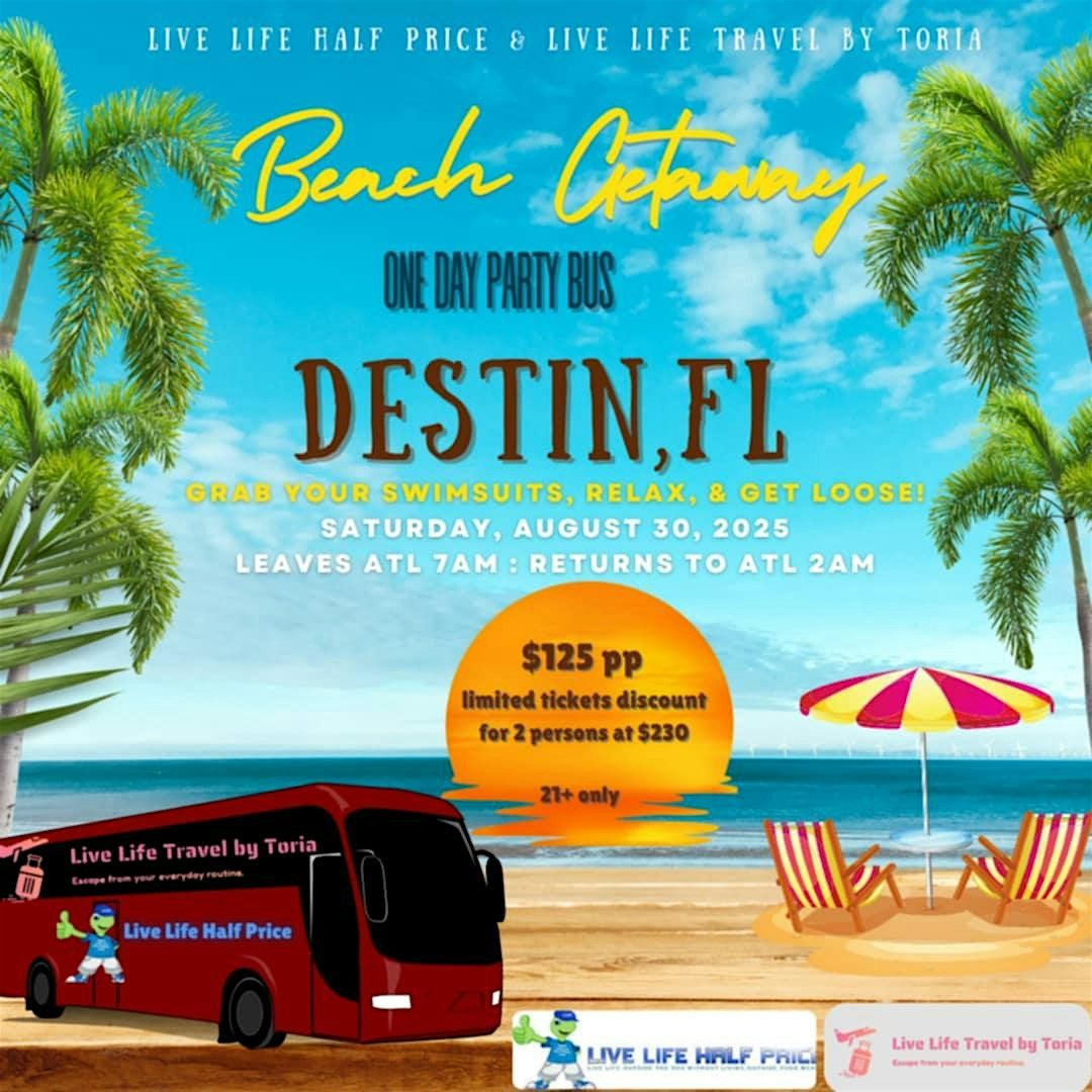 Beach Getaway One Day Party Bus