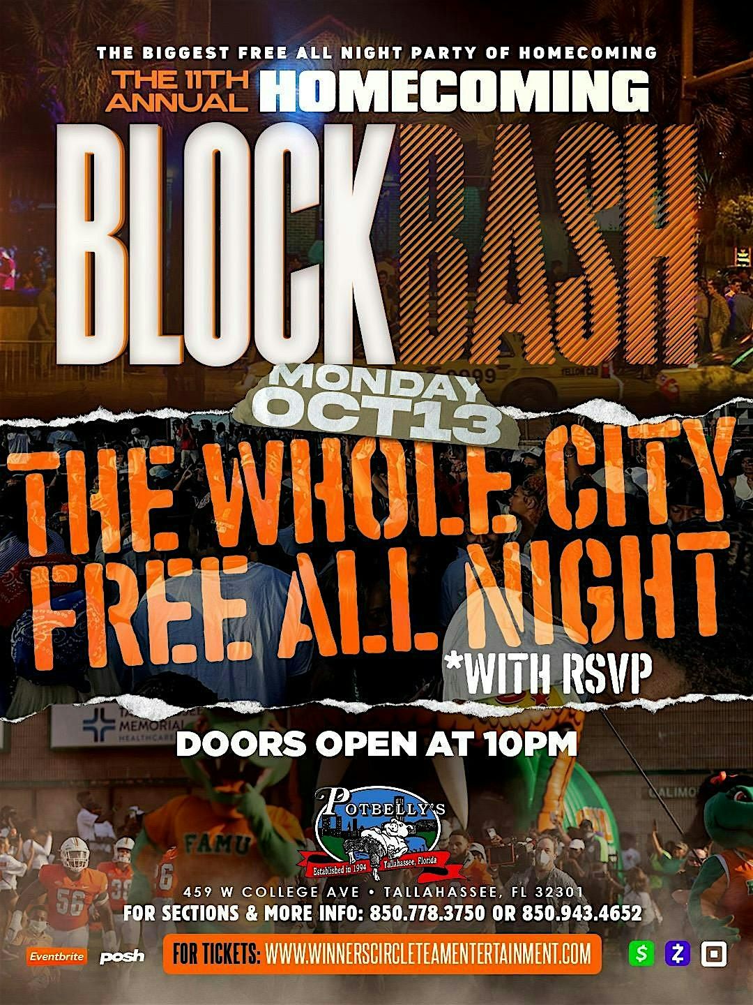 HOMECOMING BLOCK BASH - WHOLE CITY FREE ALL NIGHT