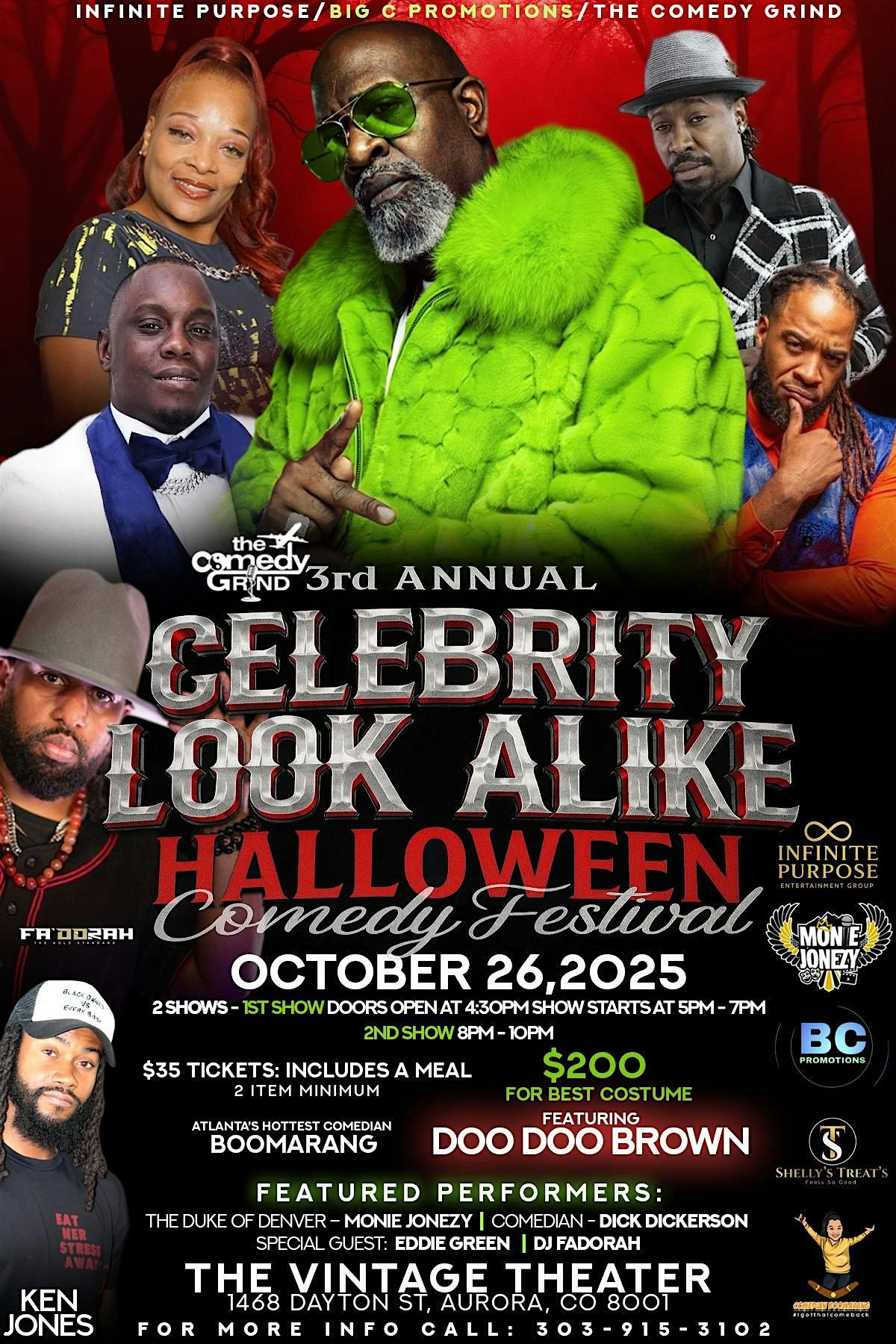 The Comedy Grind 3rd Annual Celebrity Lookalike Holloween Comedy festival