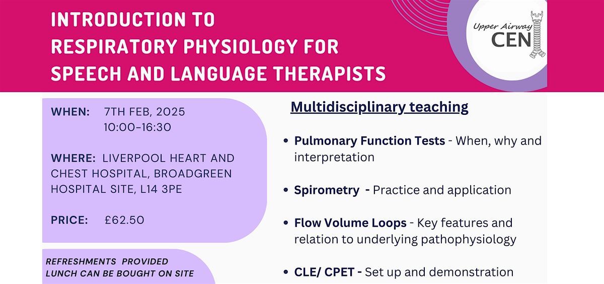 Introduction to respiratory physiology for speech and language therapists