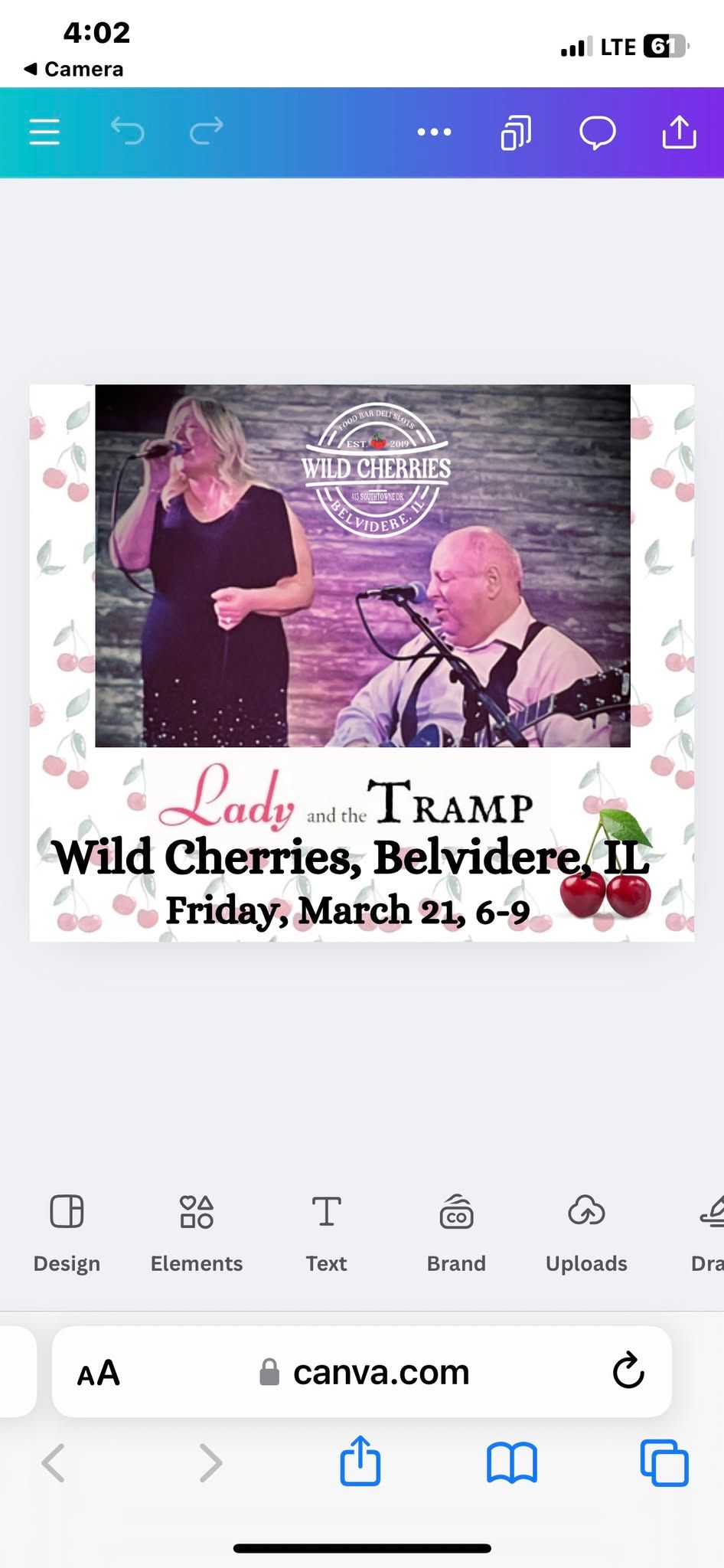 Lady and the Tramp returns to Wild Cherries, Belvidere