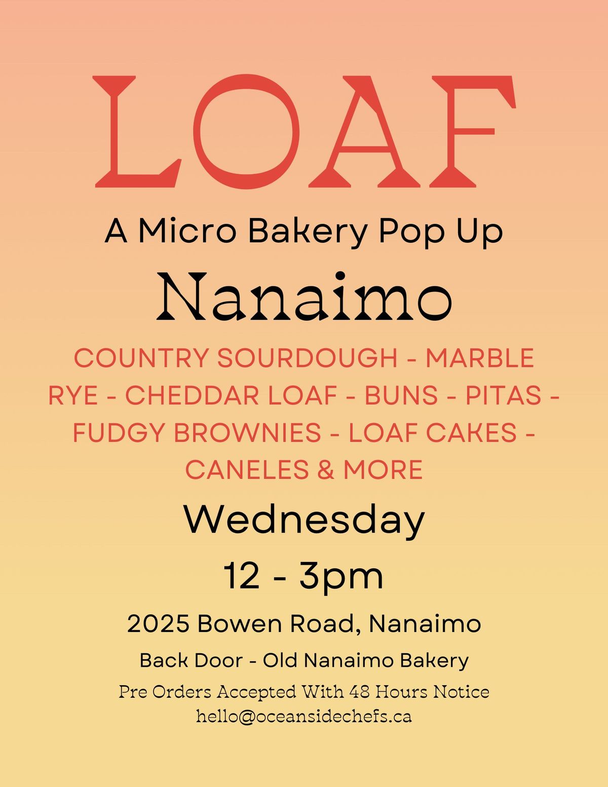 LOAF Micro Bakery Popup!