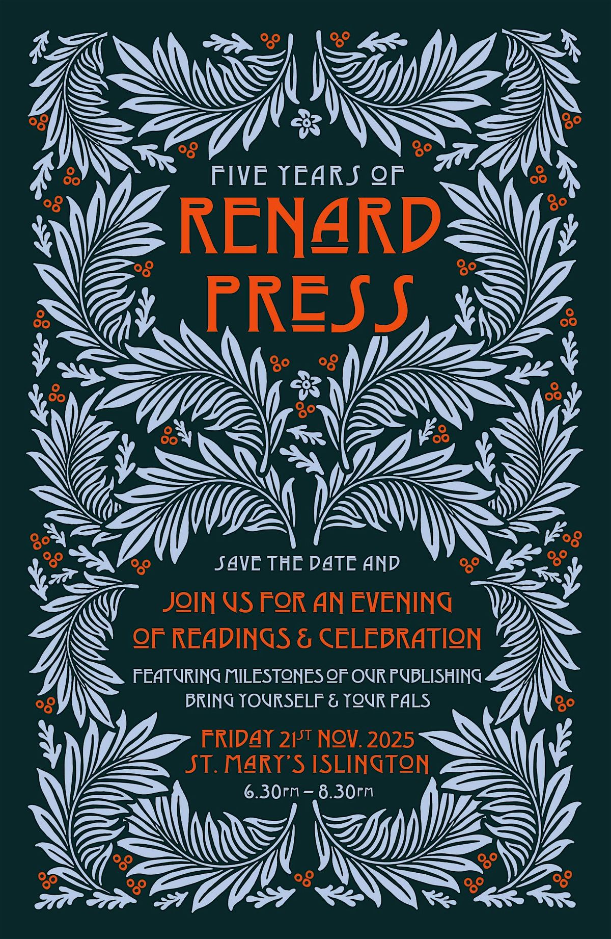 Five Years of Renard Press: An Evening of Readings and Celebration