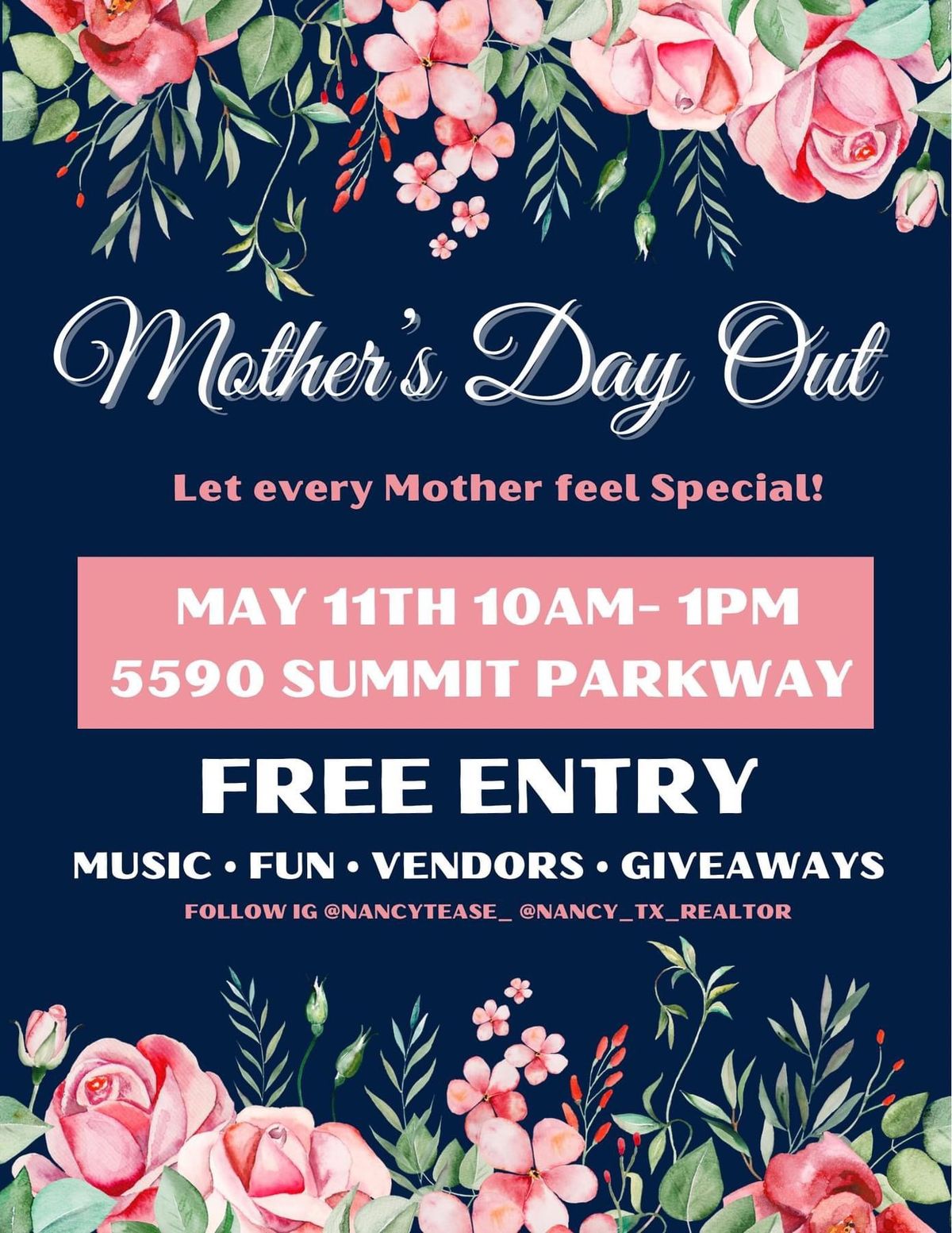 MOTHER\u2019S DAY OUT POP UP EVENT 