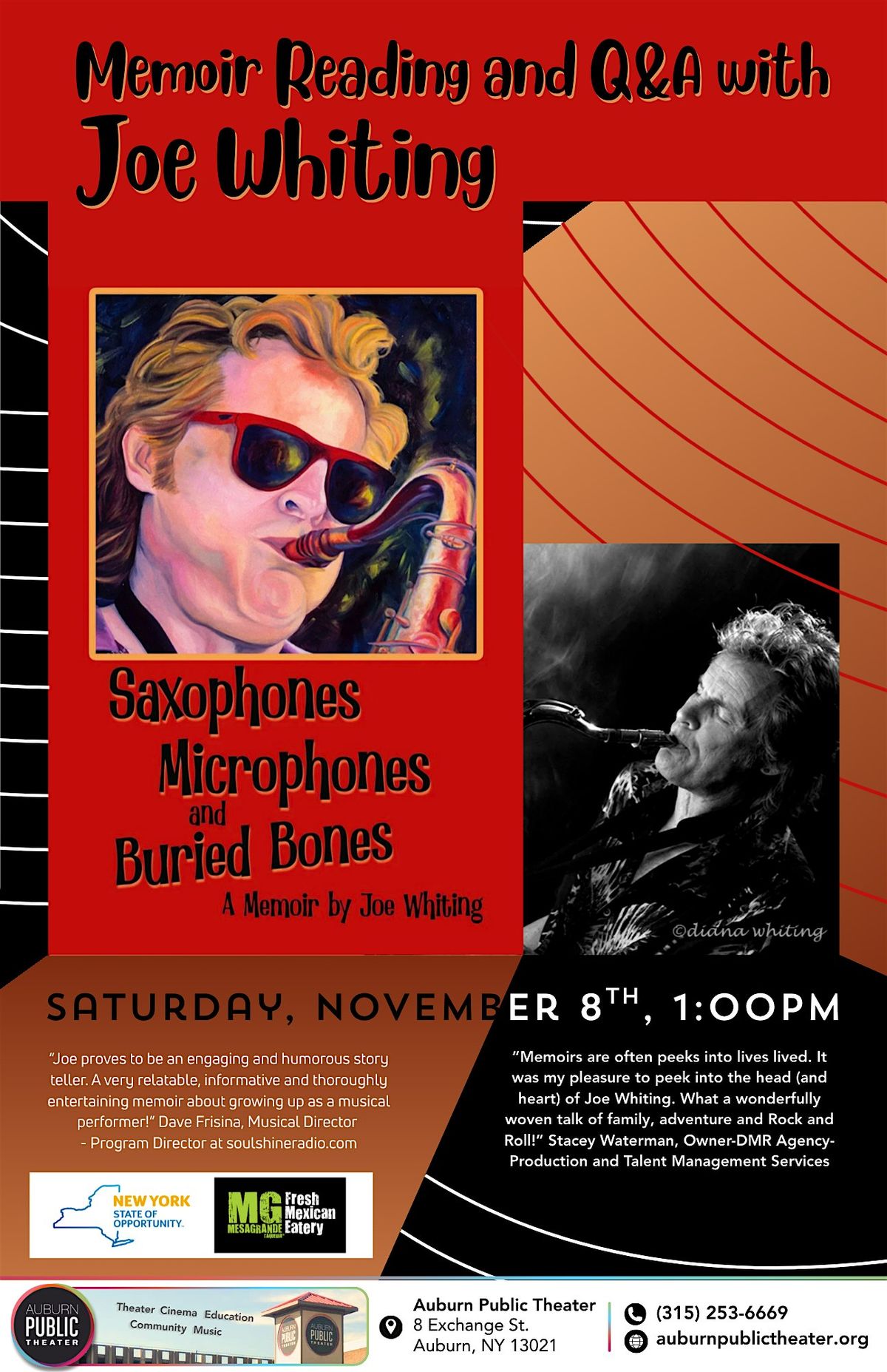 Saxophones, Microphones, and Buried Bones: A Memoir Reading w\/ Joe Whiting