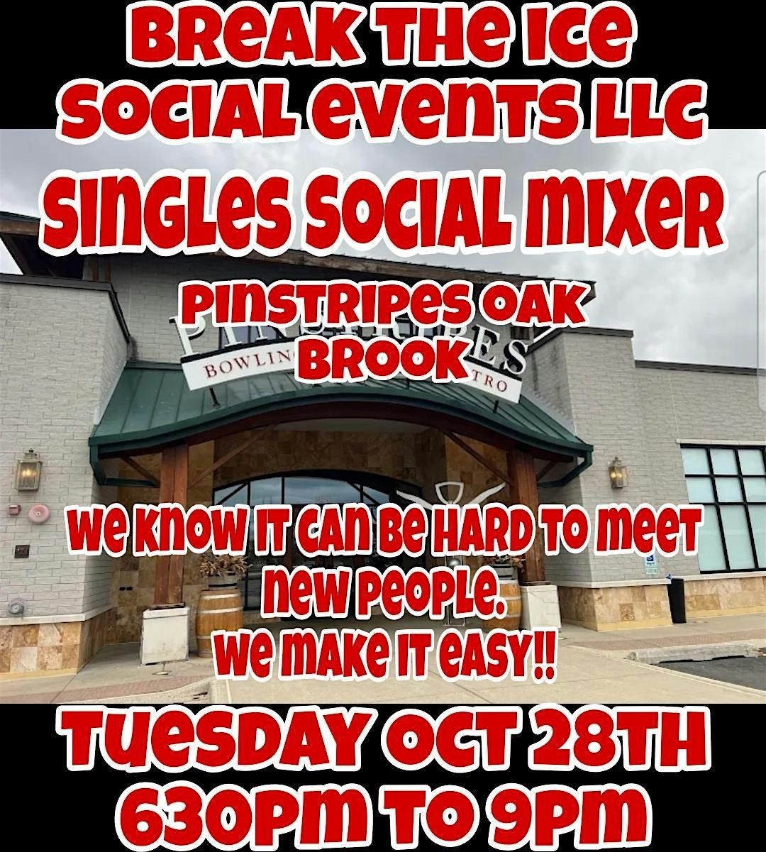 Singles Social Mixer Oak Brook Pinstripes