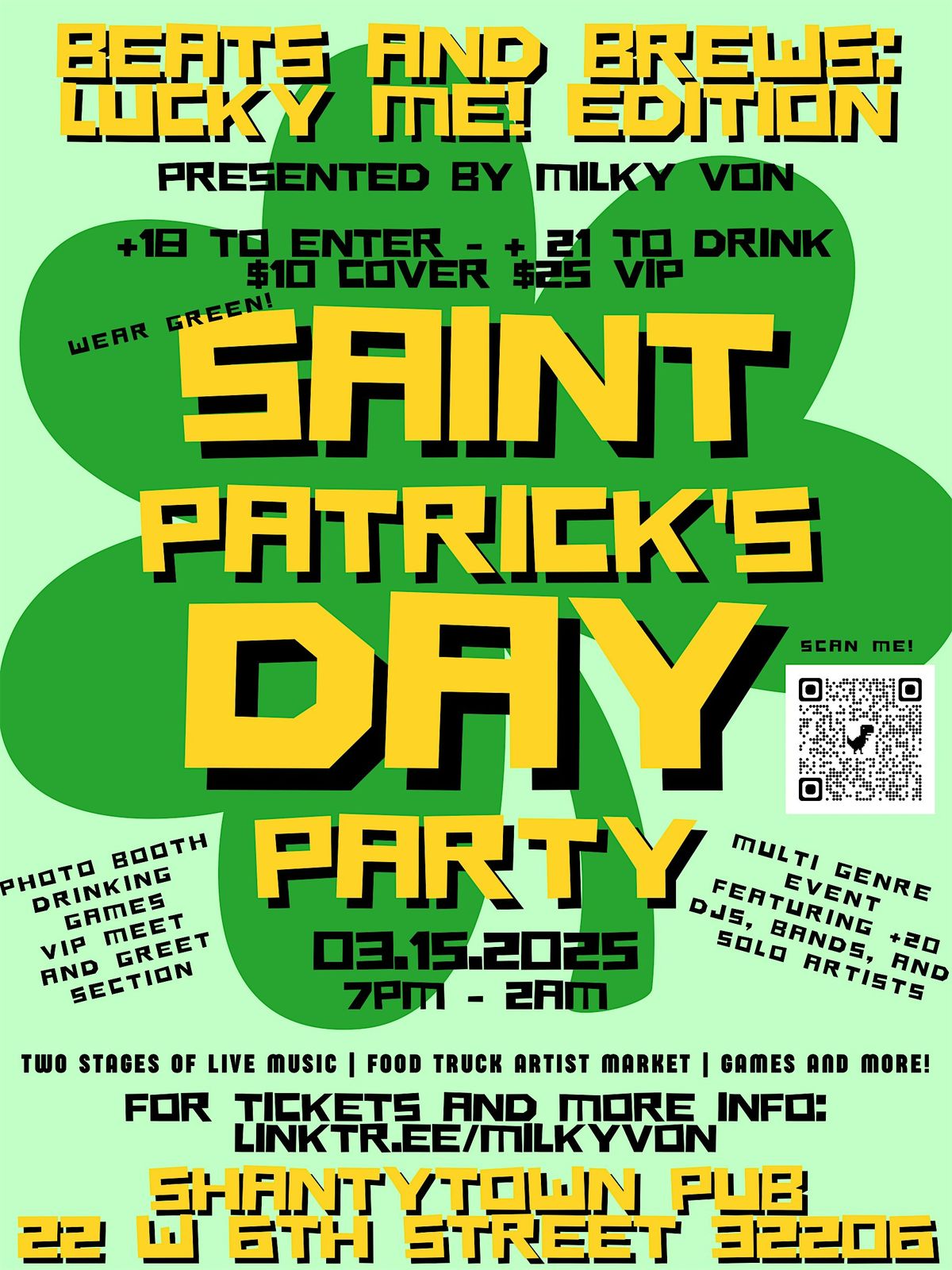 Beats and Brews: Lucky Me! Edition - St Patty\u2019s Festival (3\/15\/25)