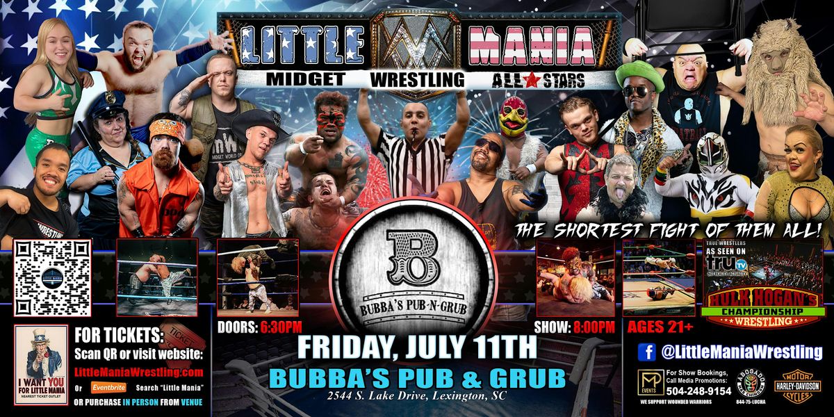 Lexington, SC - Little Mania Midget Wrestling @ Bubba's Pub & Grub