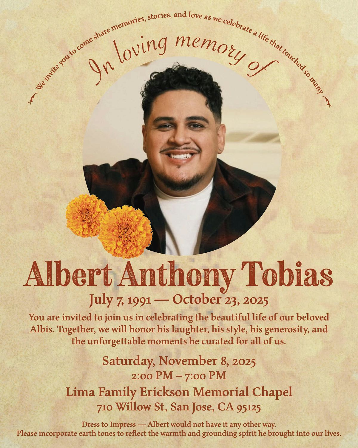 In Loving Memory of Albert Anthony Tobias